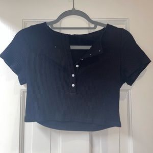 Princess Polly black crop top